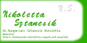 nikoletta sztancsik business card